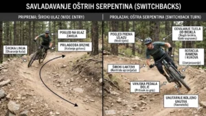 Savladavanje oštrih serpentina (tzv. switchbacks)