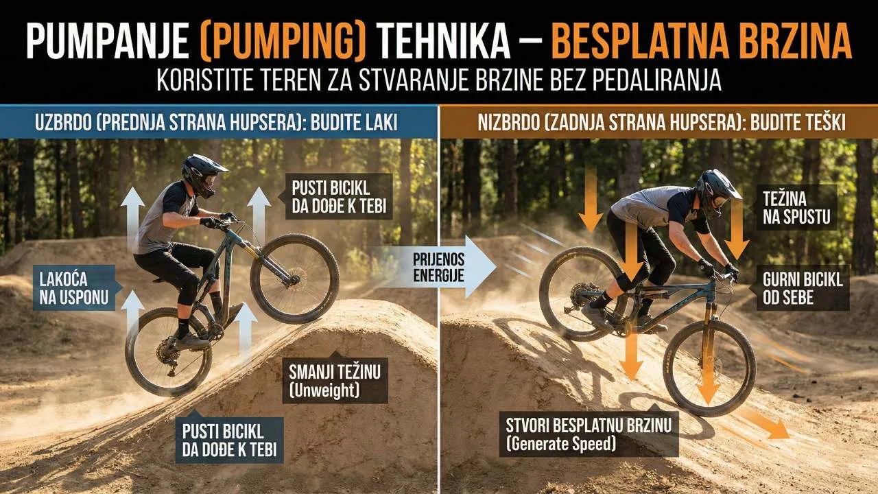 Tehnika Pumpanja (Pumping) - Besplatna brzina na MTB-u - Nivo 2 - MTB Evolution