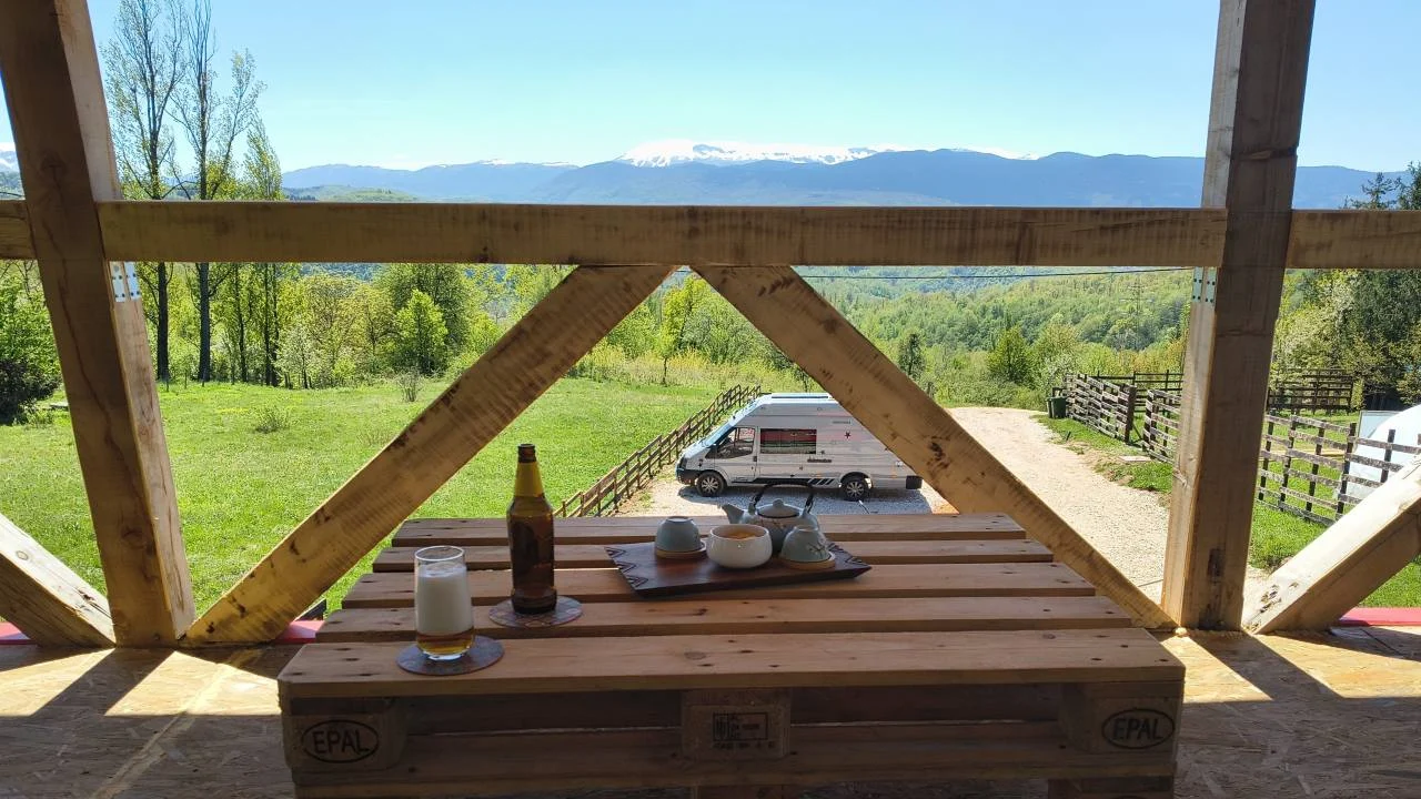 View from the Camper Park Trebewitch veranda after an MTB ride