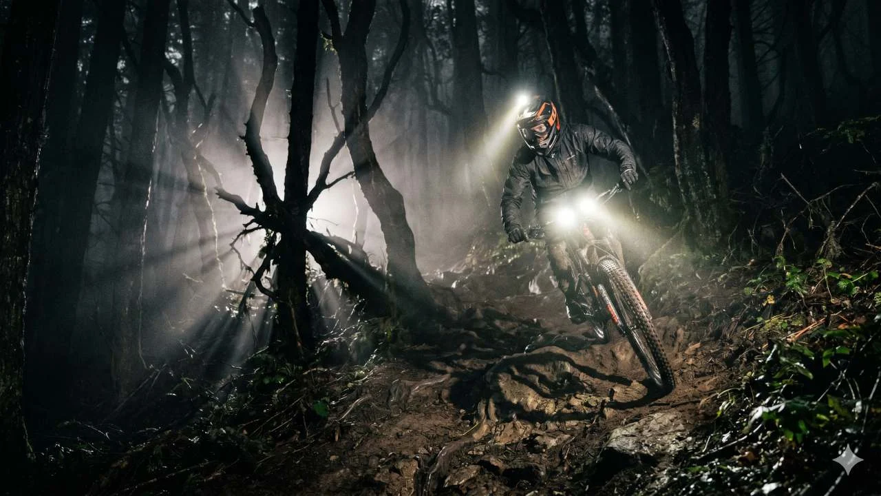 Noćna vožnja u bike parku: Oprema i adrenalin - noćna vožnja u bike parku, noćna vožnja bicikla, mtb rasvjeta za bicik, bike park oprema