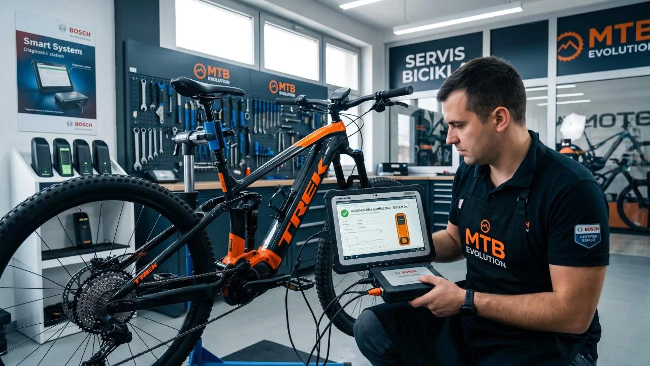 Servis Bosch električnih bicikala: dijagnostika e-bicikla u radionici MTB Evolution